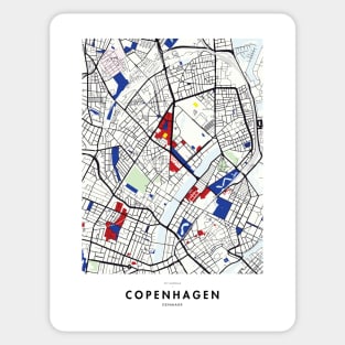 Copenhagen (Denmark) Map x Piet Mondrian Sticker